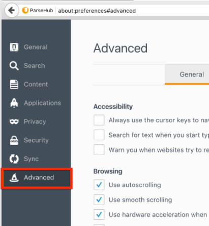 Configure proxy setting on Parsehub - netnut residential proxy network 1